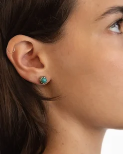 ORECCHINO LOBO ETNOBUD IN ARGENTO CON PIETRA TURCHESE