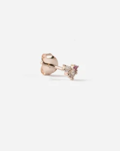 ORECCHINO LOBO PIERCING CON BRILLANTI MULTICOLOR PLACCATO ORO ROSA