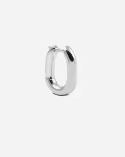 ORECCHINO OVALE MEGA BOLD IN ARGENTO RODIATO