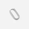 ORECCHINO OVALE SQUADRATO MEDIO SLIM IN ARGENTO RODIATO