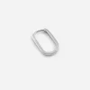 ORECCHINO OVALE SQUADRATO PICCOLO SLIM IN ARGENTO RODIATO