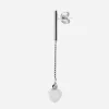 ORECCHINO PENDENTE CON BARRETTA E CATENA SILVER LOVE BAR IN ARGENTO