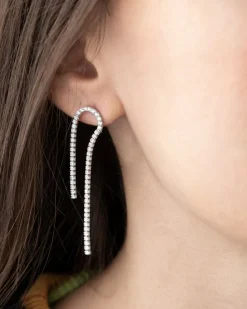 ORECCHINO PENDENTE IN ARGENTO BRIGHT STREAM CON BRILLANTI