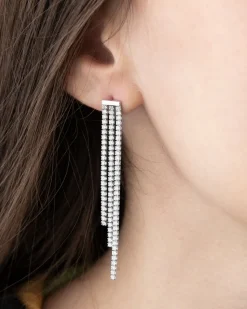 ORECCHINO PENDENTE NIAGARA IN ARGENTO CON BRILLANTI