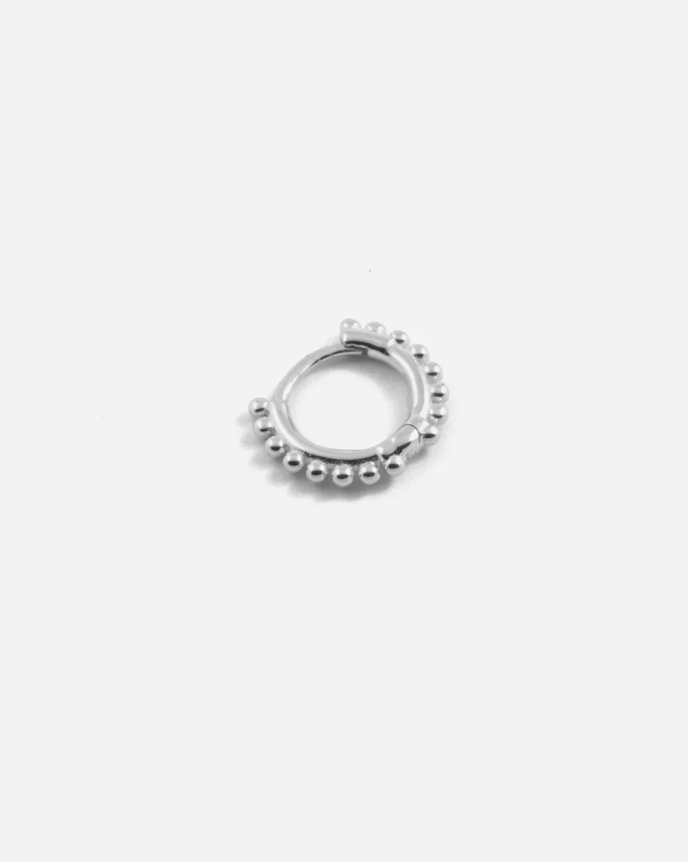 ORECCHINO PIERCING ETNICO PICCOLO IN ARGENTO RODIATO
