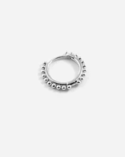 ORECCHINO PIERCING ETNICO MEDIO IN ARGENTO RODIATO