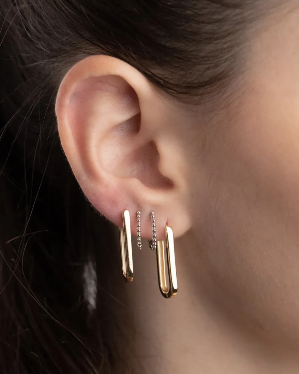 ORECCHINO PIERCING ETNICO PICCOLO IN ARGENTO RODIATO