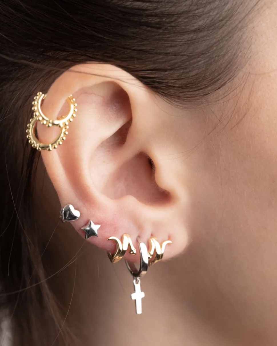 ORECCHINO PIERCING ETNICO MEDIO PLACCATO ORO