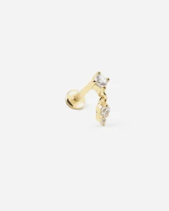 ORECCHINO PIERCING GOLDEN ADDENDUM PLACCATO ORO CON PIETRE