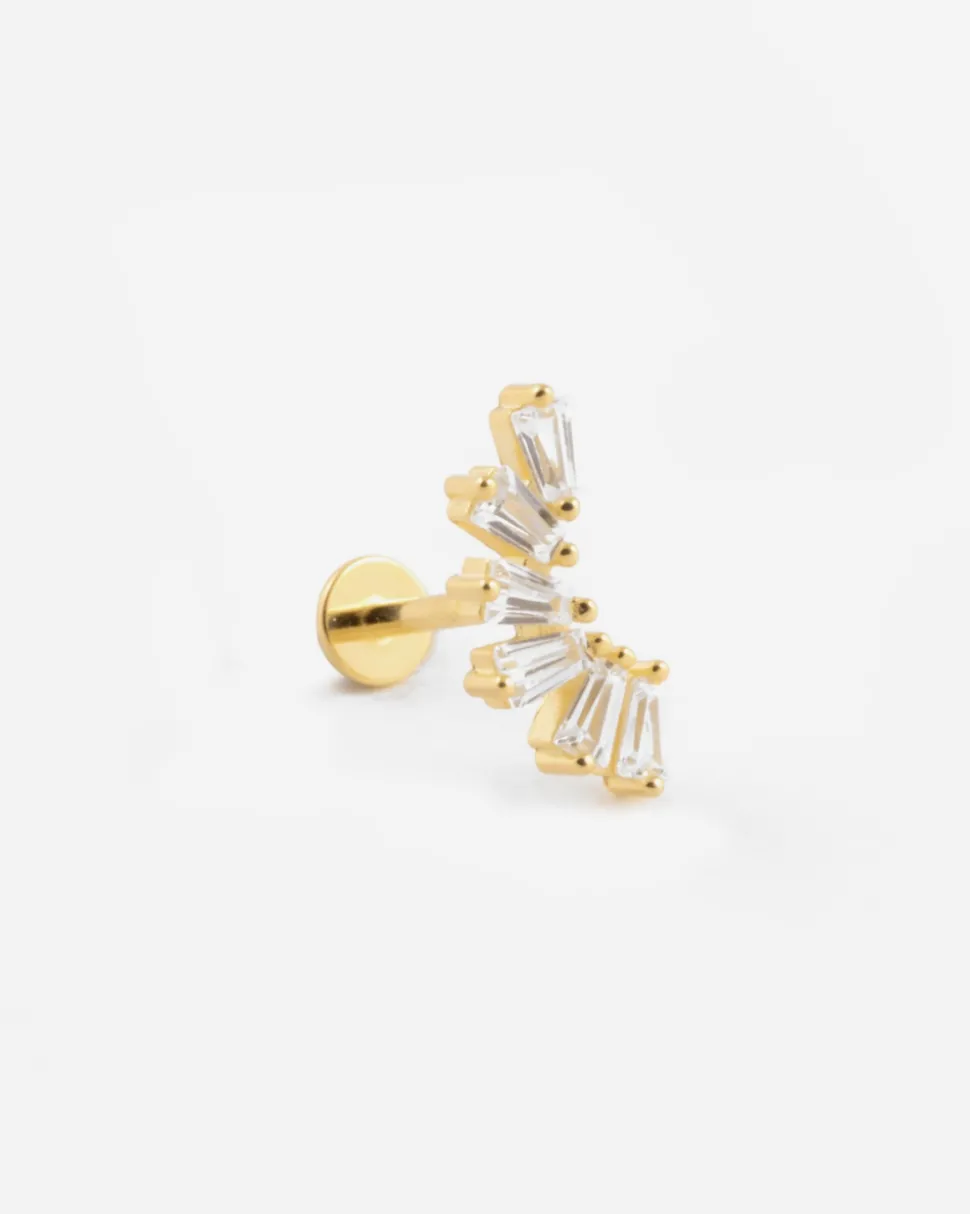 ORECCHINO PIERCING GOLDEN BLOOM PLACCATO ORO CON PIETRE