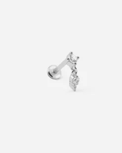 ORECCHINO PIERCING SILVER ADDENDUM IN ARGENTO CON PIETRE