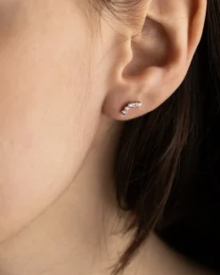 ORECCHINO PIERCING SILVER QUOTE IN ARGENTO CON BRILLANTI