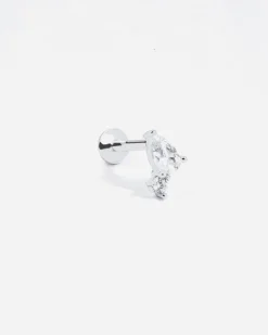 ORECCHINO PIERCING SOLITARIO SILVER SHINY DROP IN ARGENTO