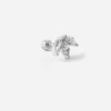ORECCHINO PIERCING TRE NAVETTE CON BRILLANTI IN ARGENTO RODIATO