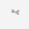 ORECCHINO PIERCING TRIFOGLIO CON BRILLANTI IN ARGENTO RODIATO