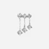 ORECCHINO PIERCING TRITTICO CON BRILLANTI IN ARGENTO RODIATO