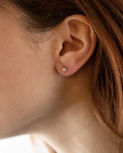 ORECCHINO PUNTO LUCE IN ARGENTO RODIATO