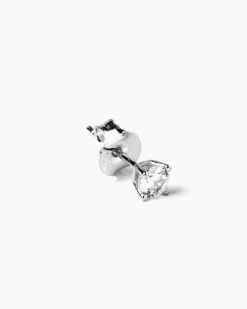 ORECCHINO PUNTO LUCE IN ARGENTO RODIATO