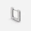 ORECCHINO QUADRATO CON BRILLANTI IN ARGENTO RODIATO