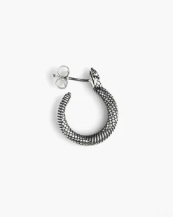 ORECCHINO SERPENTE A CERCHIO IN ARGENTO
