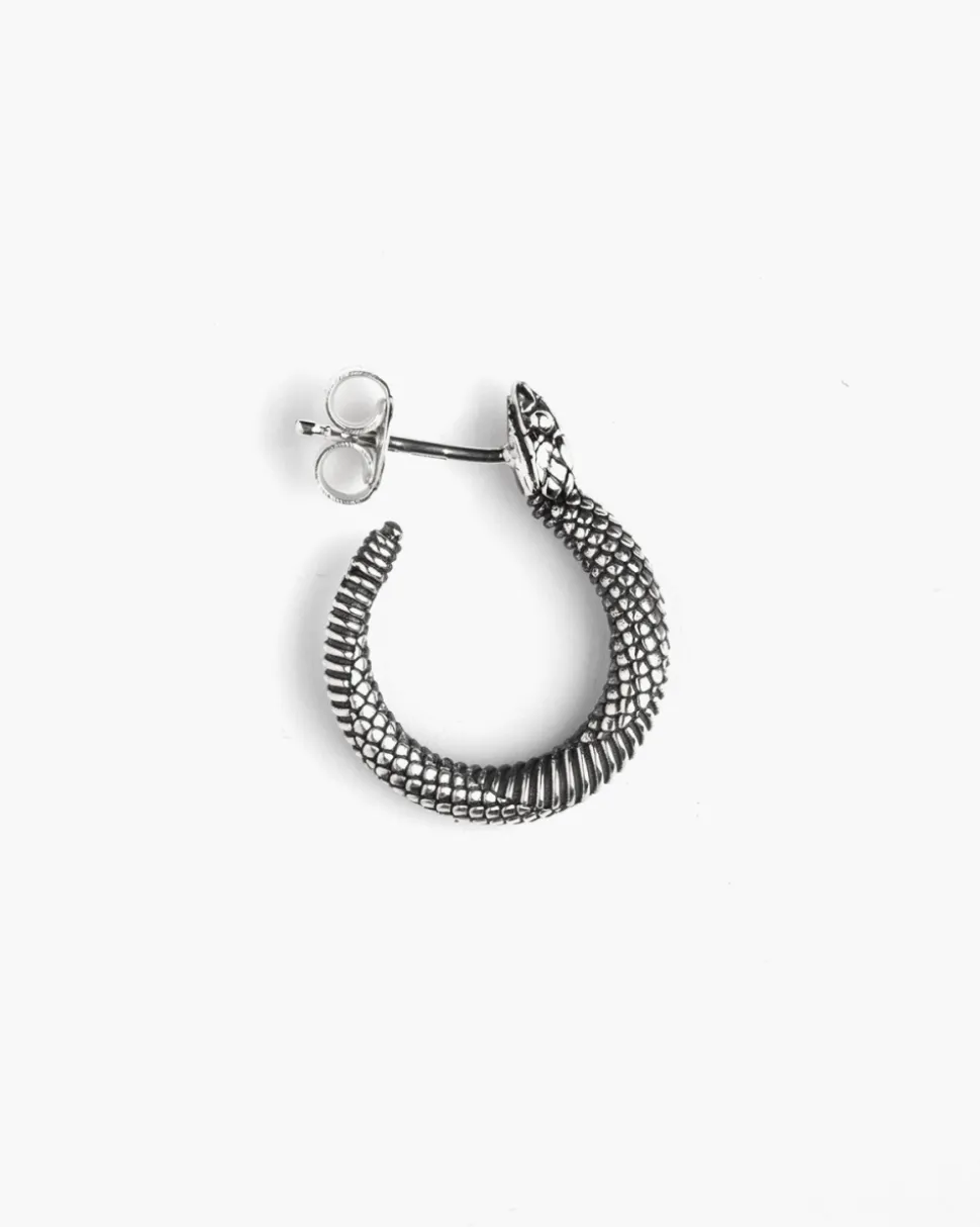 ORECCHINO SERPENTE A CERCHIO IN ARGENTO