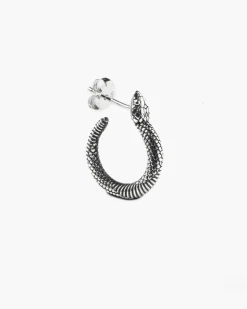 ORECCHINO SERPENTE A CERCHIO IN ARGENTO