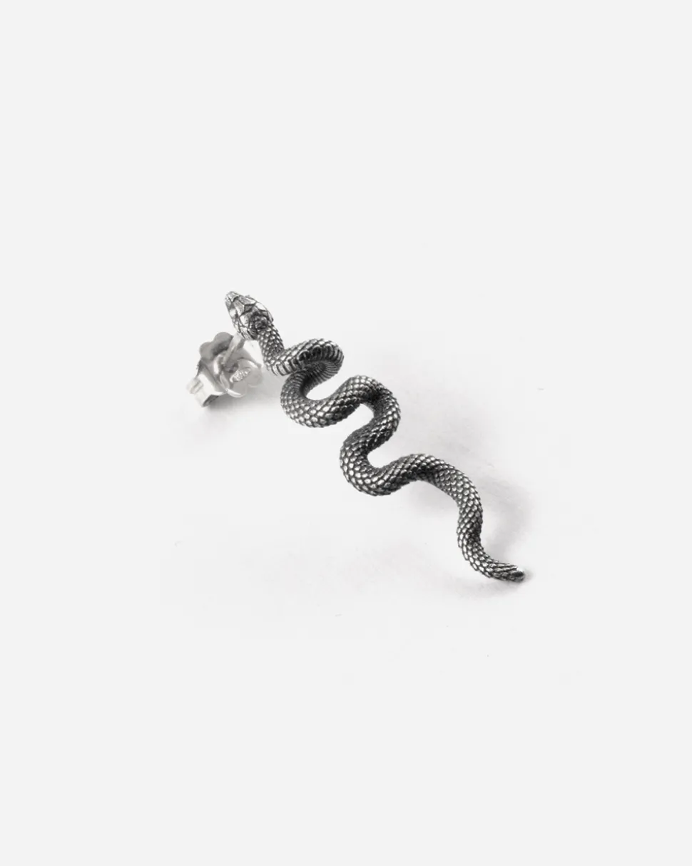 ORECCHINO SERPENTE VERTICALE IN ARGENTO