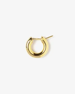 ORECCHINO SINGOLO CERCHIO A PONTE FILO TONDO 4 - 8 MM / ORO GIALLO LUCIDO