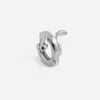 ORECCHINO SINGOLO CERCHIO PIERCING SNAKE / RODIO LUCIDO