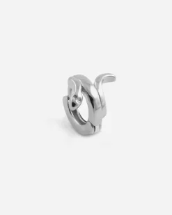 ORECCHINO SINGOLO CERCHIO PIERCING SNAKE / RODIO LUCIDO