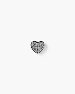 ORECCHINO SINGOLO CUORE ZIRCONATO / RODIO LUCIDO