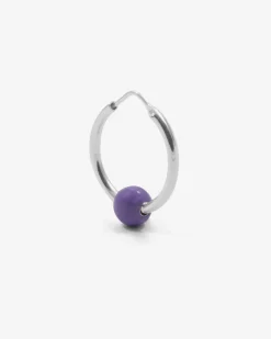 ORECCHINO SINGOLO PIERCING SFERA SMALTO LILLA
