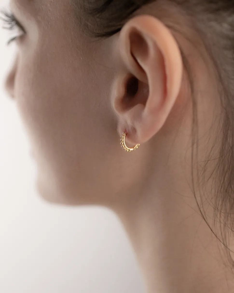 ORECCHINO SINGOLO PIERCING ETNICO PICCOLO / ORO GIALLO LUCIDO