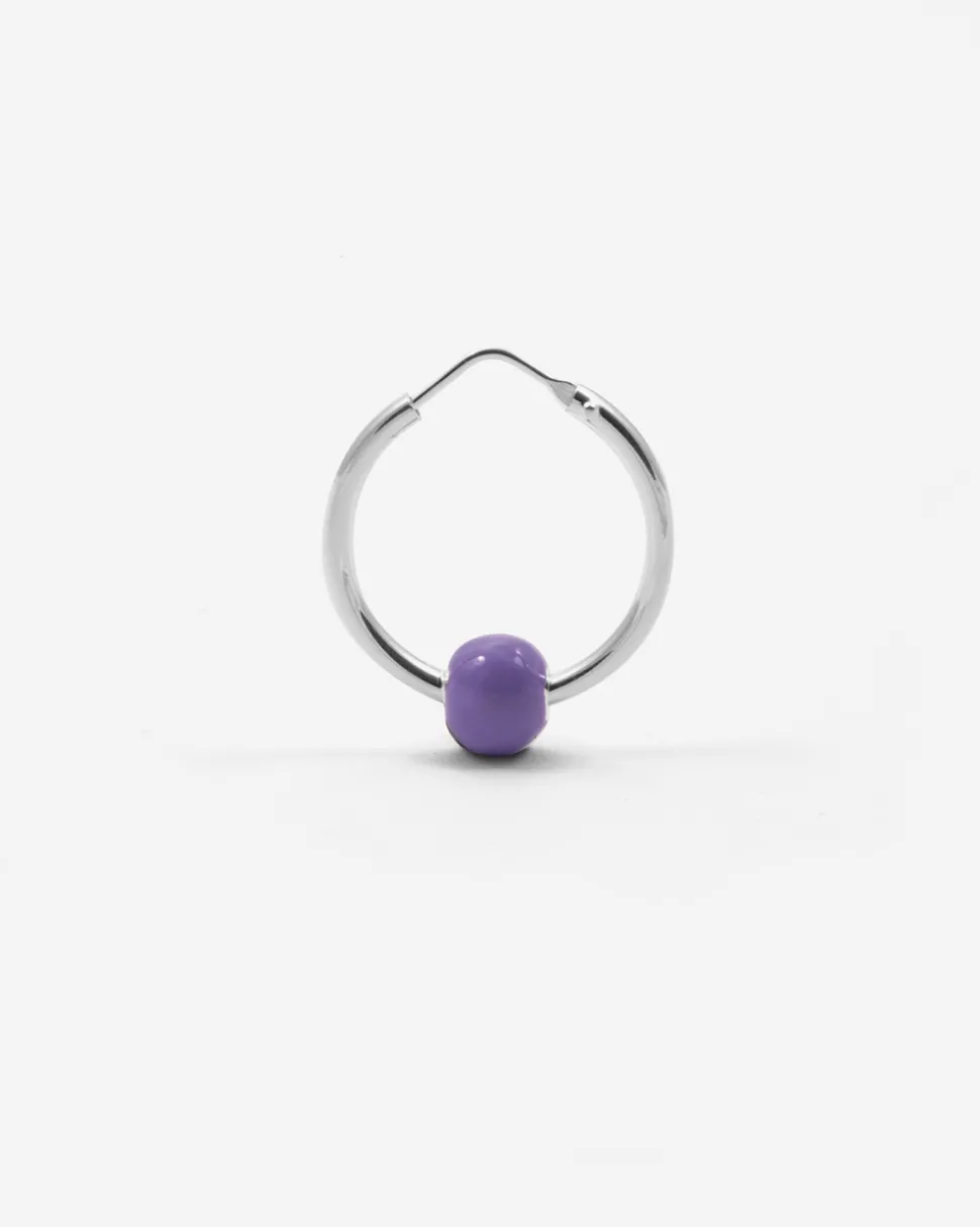 ORECCHINO SINGOLO PIERCING SFERA SMALTO LILLA