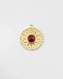 PENDENTE IL SOLE CORNIOLA ORO GIALLO