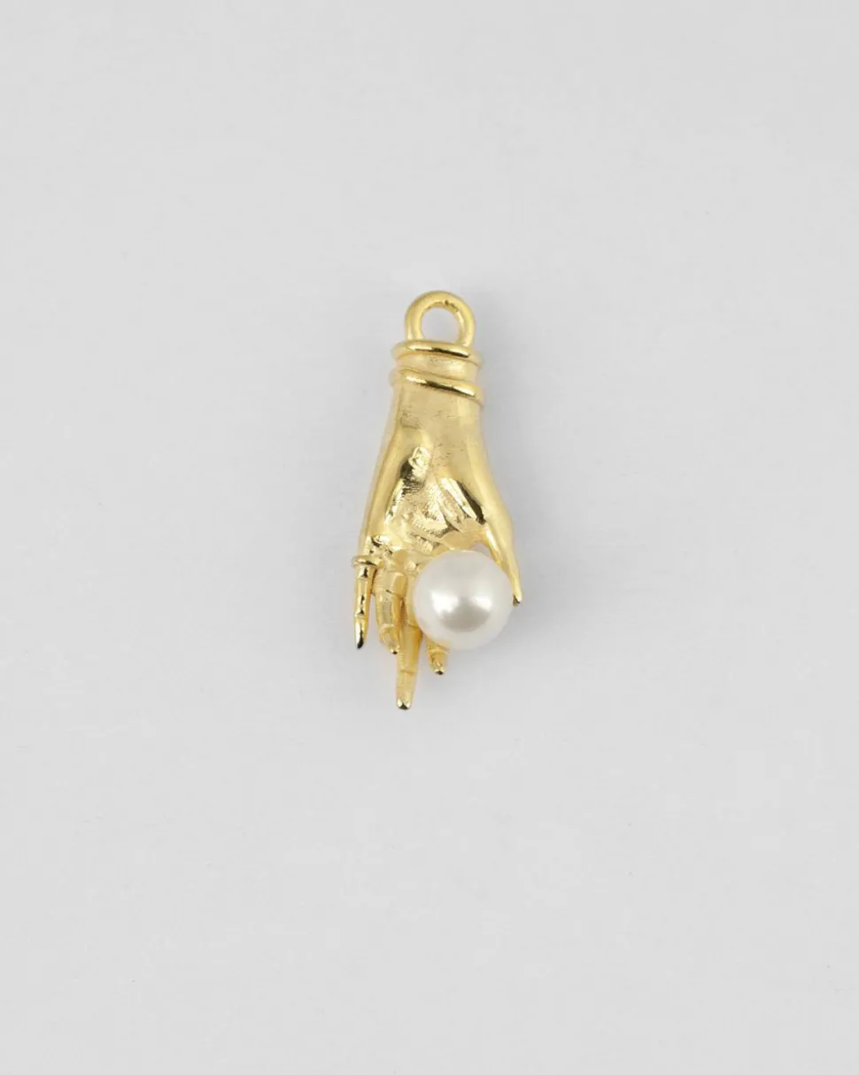 PENDENTE MANO CON PERLA ORO GIALLO