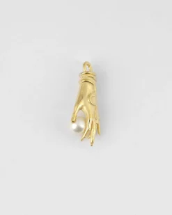PENDENTE MANO CON PERLA ORO GIALLO
