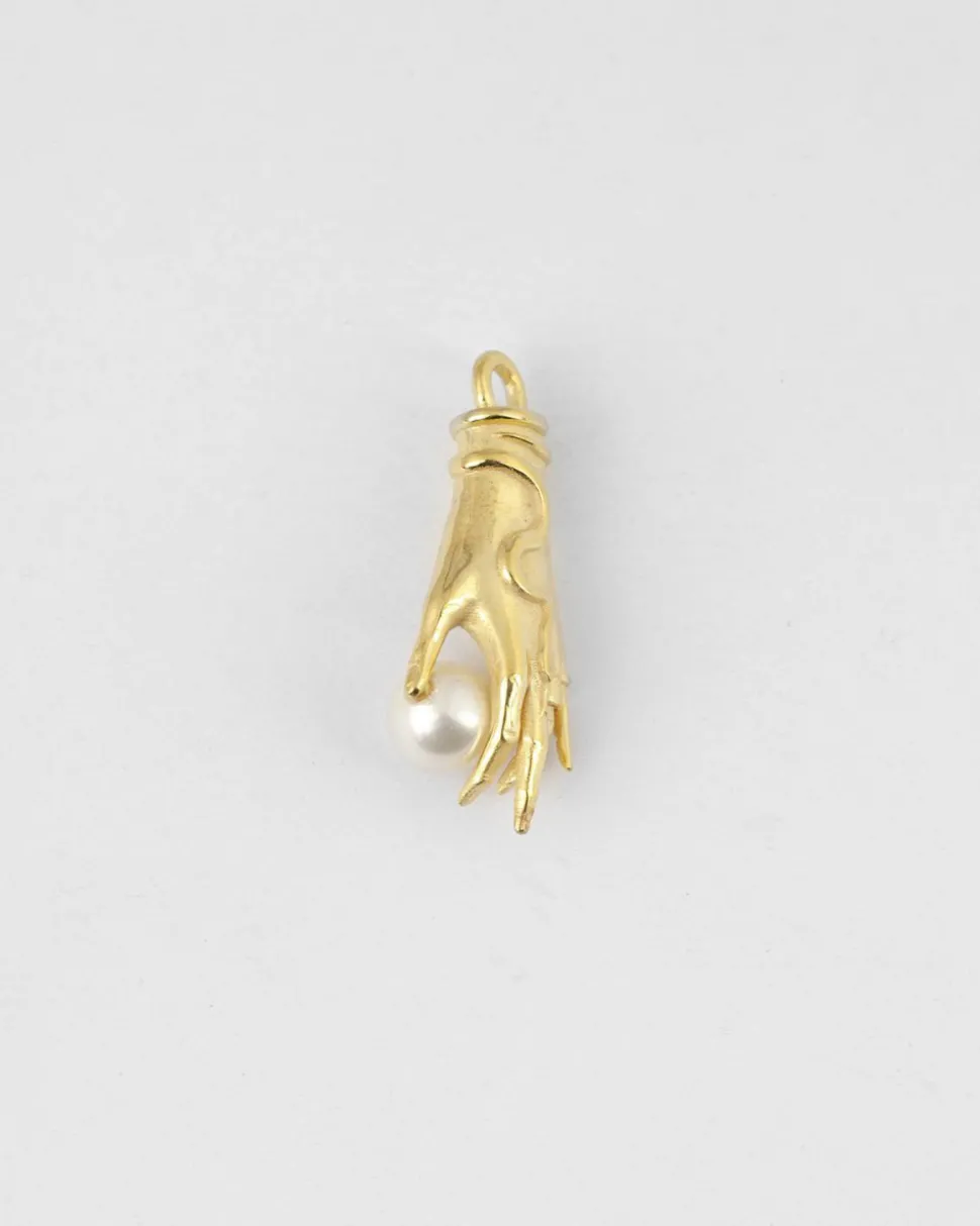 PENDENTE MANO CON PERLA ORO GIALLO